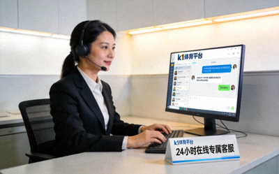 k1体育平台二十四小时在线专属客服正在通过电脑为客户提供服务的场景
